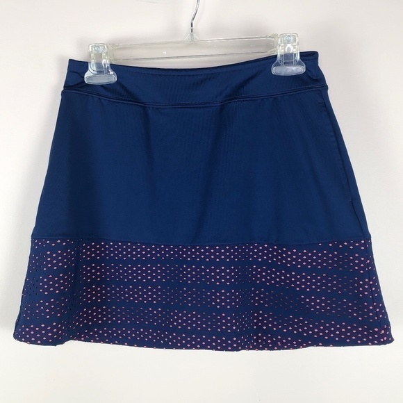 Lady Hagen Dresses & Skirts - Lady Hagen golf running skirt navy neon orange shorts underneath